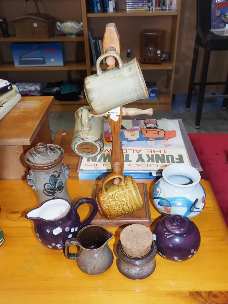 coffe cups, cup stand, pottery bowl, jugs, canister etc Image 1++