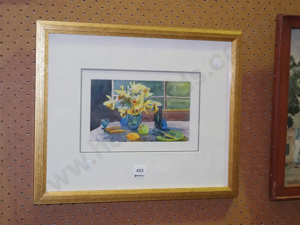 framed pencil and watercolour - daffodils Image 1++