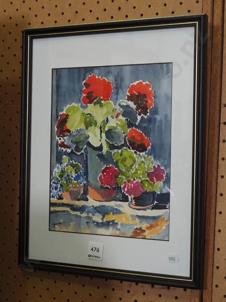 framed watercolour - still life flowers Image 1++