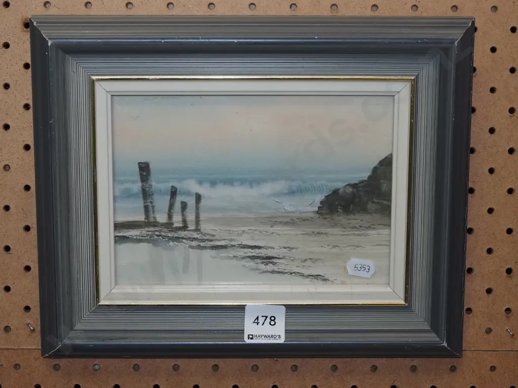 small framed watercolour - coastal scene Image 1++