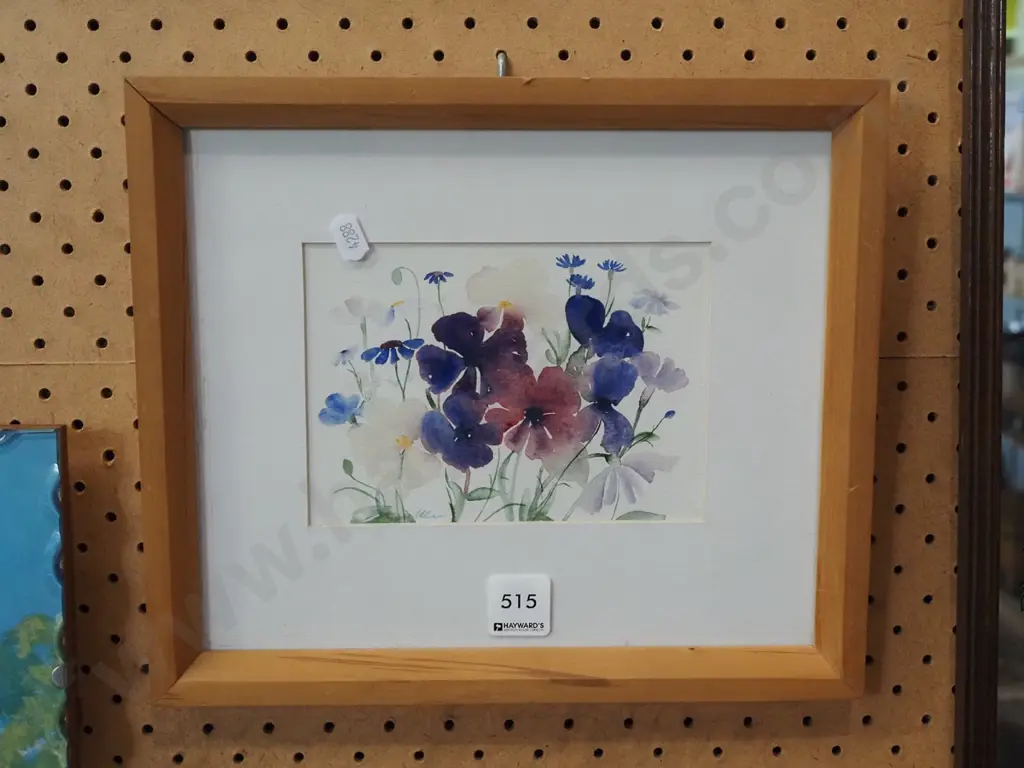 framed watercolour -pansies Image 1++