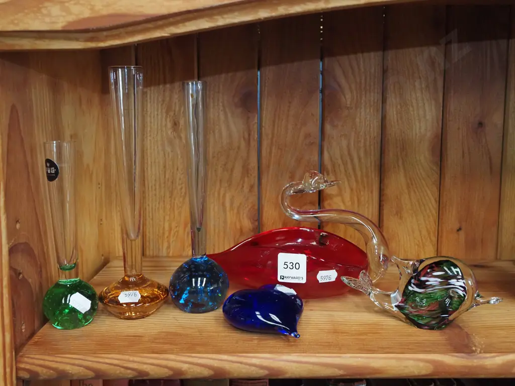 glass bud vases, paperweight etc Image 1++
