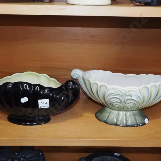 2x Titian ware vases