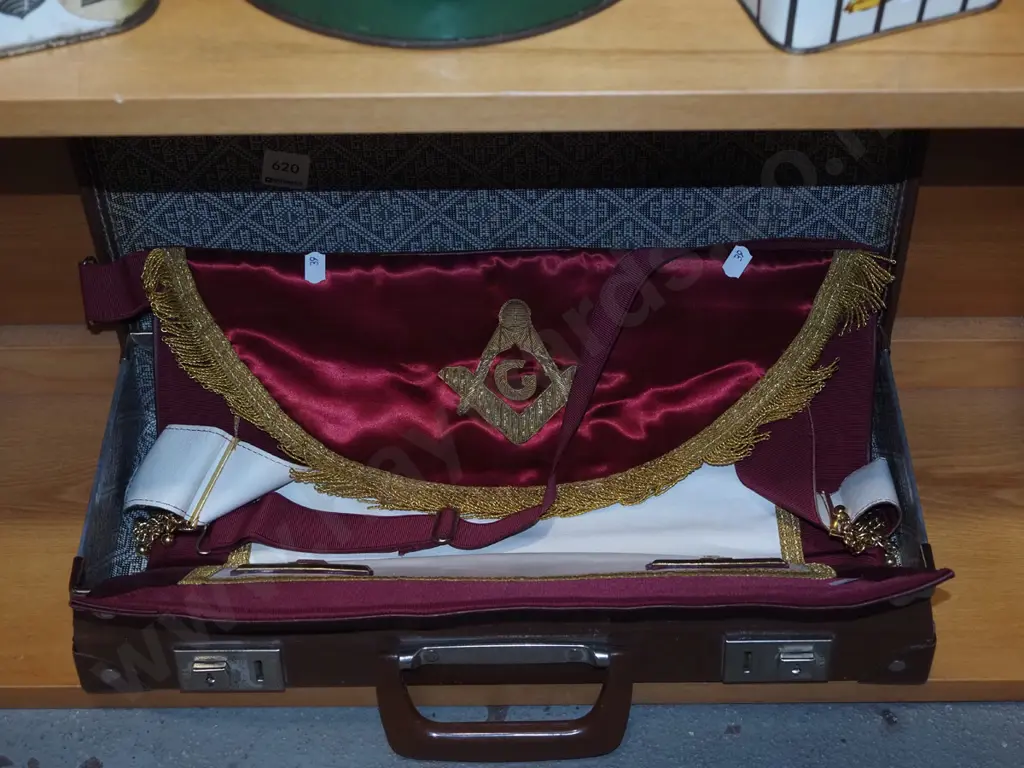 Masonic Lodge regalia and suitcase Image 1++