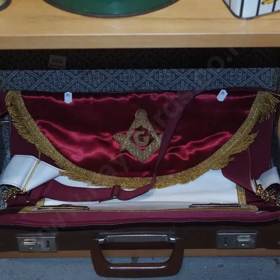 Masonic Lodge regalia and suitcase