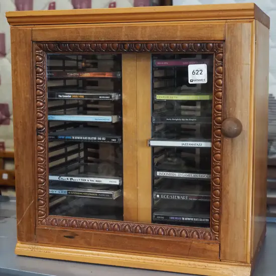 CD storage cabinet with glazed door H-360 