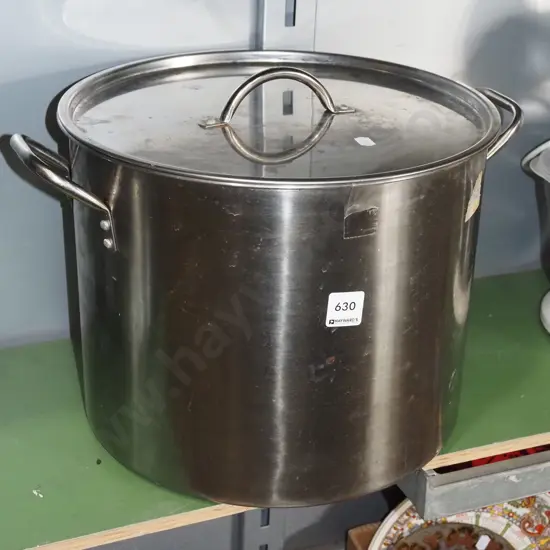 stainless steel lidded stock pot