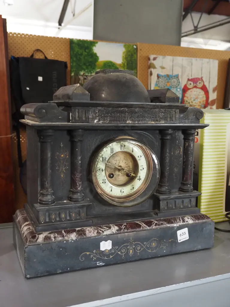 restorer's marble mantle clock H-380 Image 1++