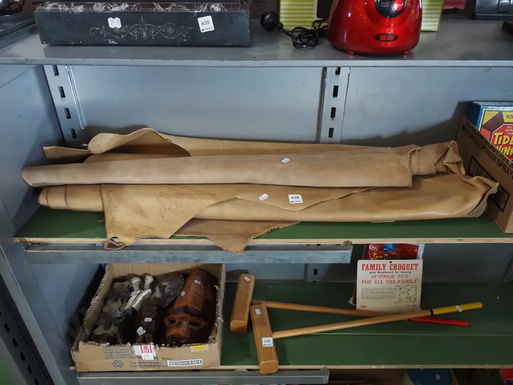 3x rolls of tan leather Image 1++