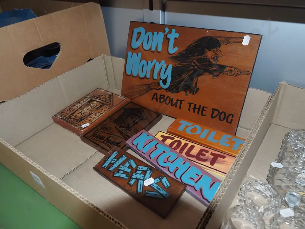 box of wooden signs Image 1++