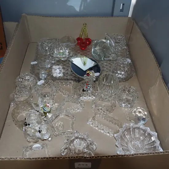 crystal napkin rings, tray, candlesticks etc