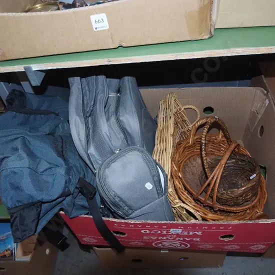 box; picnic hamper backpack, Kathmandu day pack, cane baskets