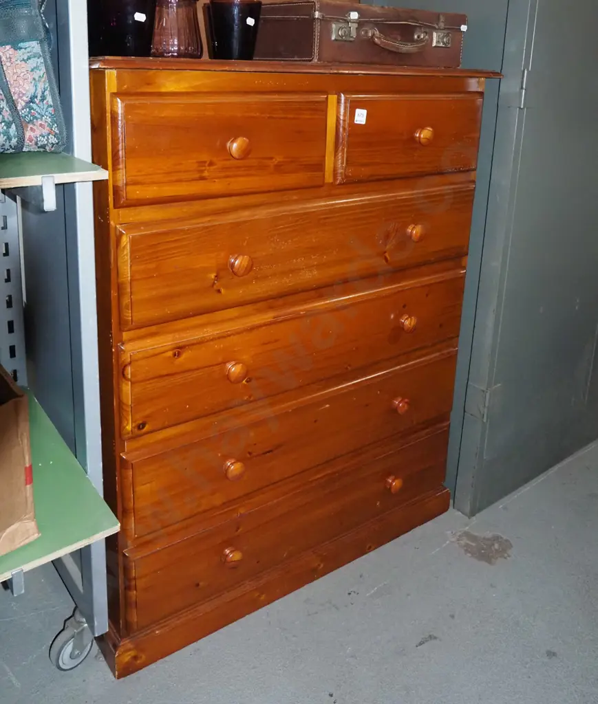 solid pine 6 drawer tallboy H-1070 W-860 D-400 Image 1++
