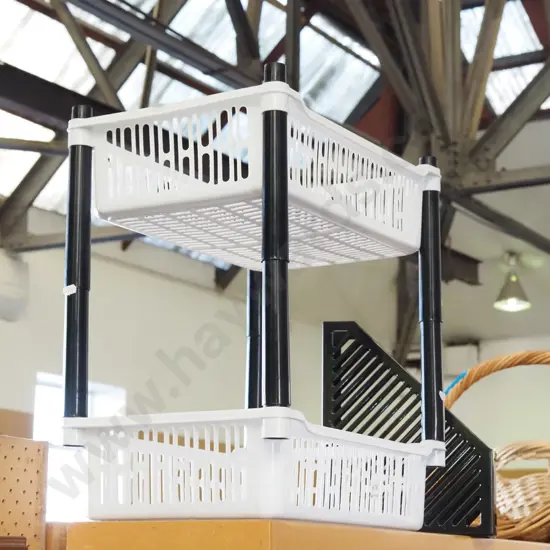 2 tier plastic storage baskets