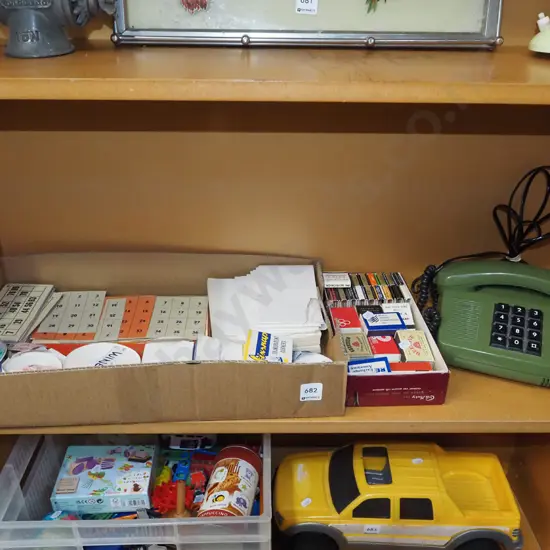 shelf; cards, tickets, number sheets etc