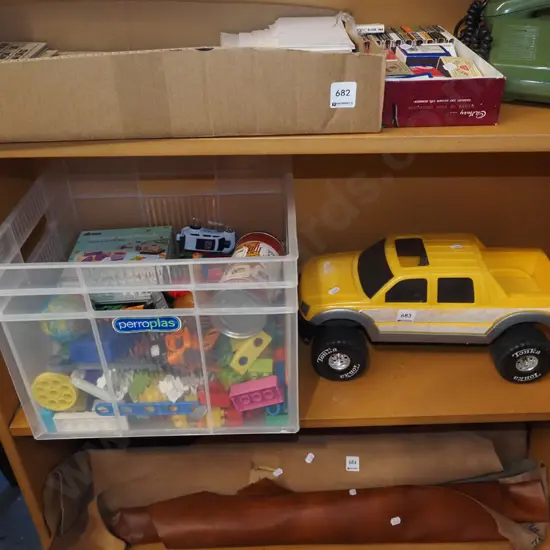 shelf of toys