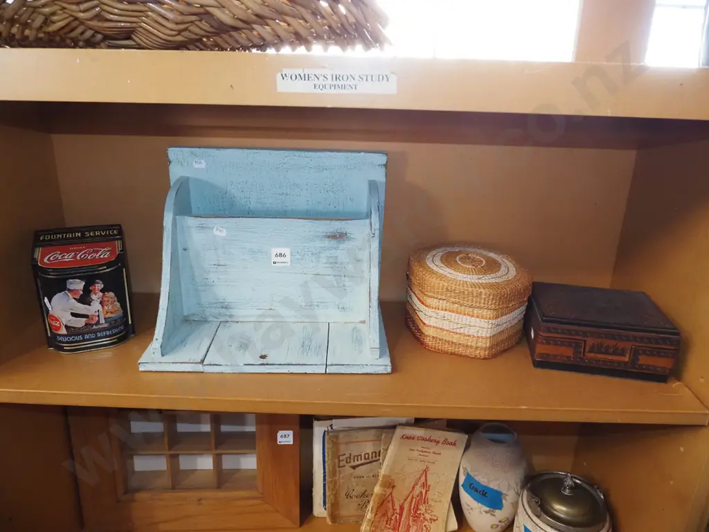 storage canisters, wall mounted hand painted shelf unit Image 1++