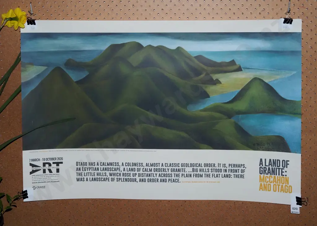 Dunedin Public Art Gallery Colin McCahon poster print Image 1++