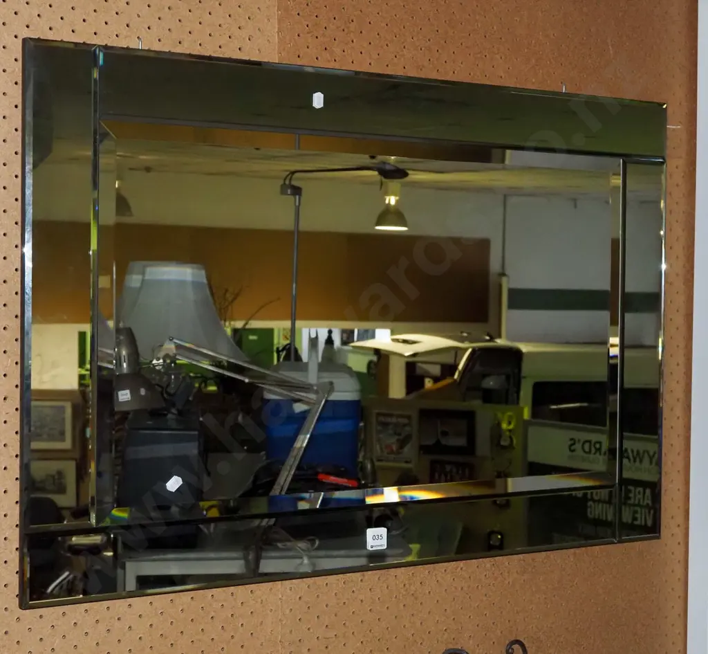 contemporary bevelled edge wall mirror H-600 W-900 Image 1++