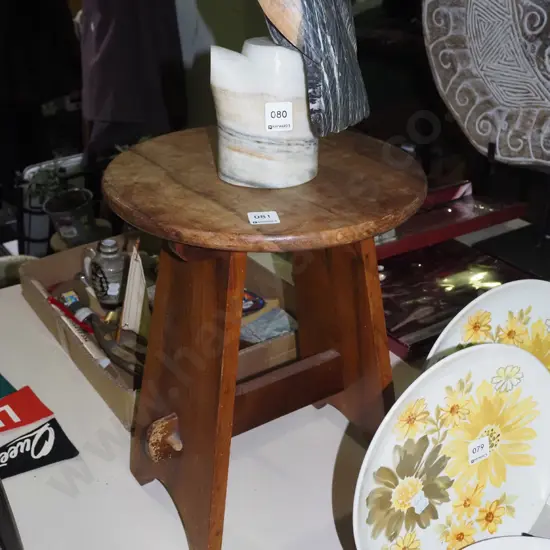 hardwood wooden stool