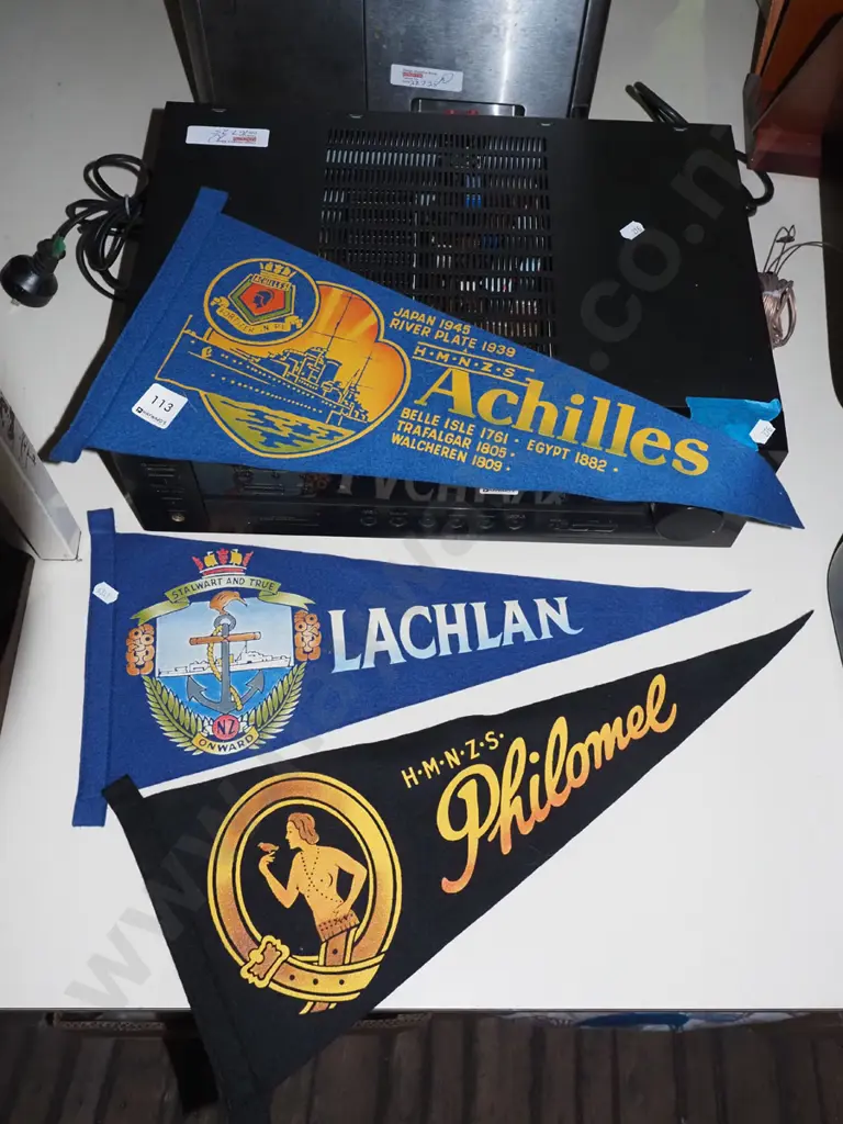 3x NZ Naval ship pennants Image 1++