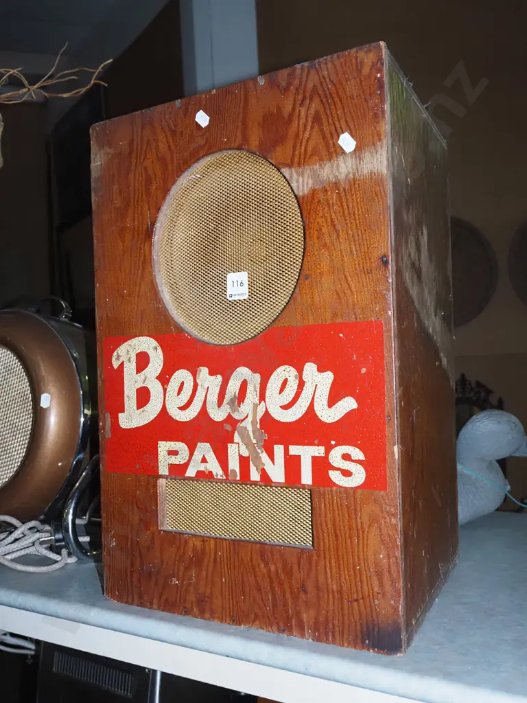 homemade wood cased Berger Paints speaker Image 1++