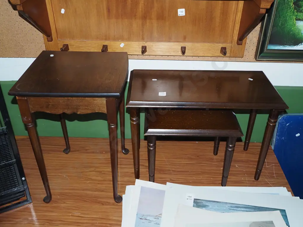 3x mismatched mahogany tables Tallest H-840 - slight scratching Image 1++