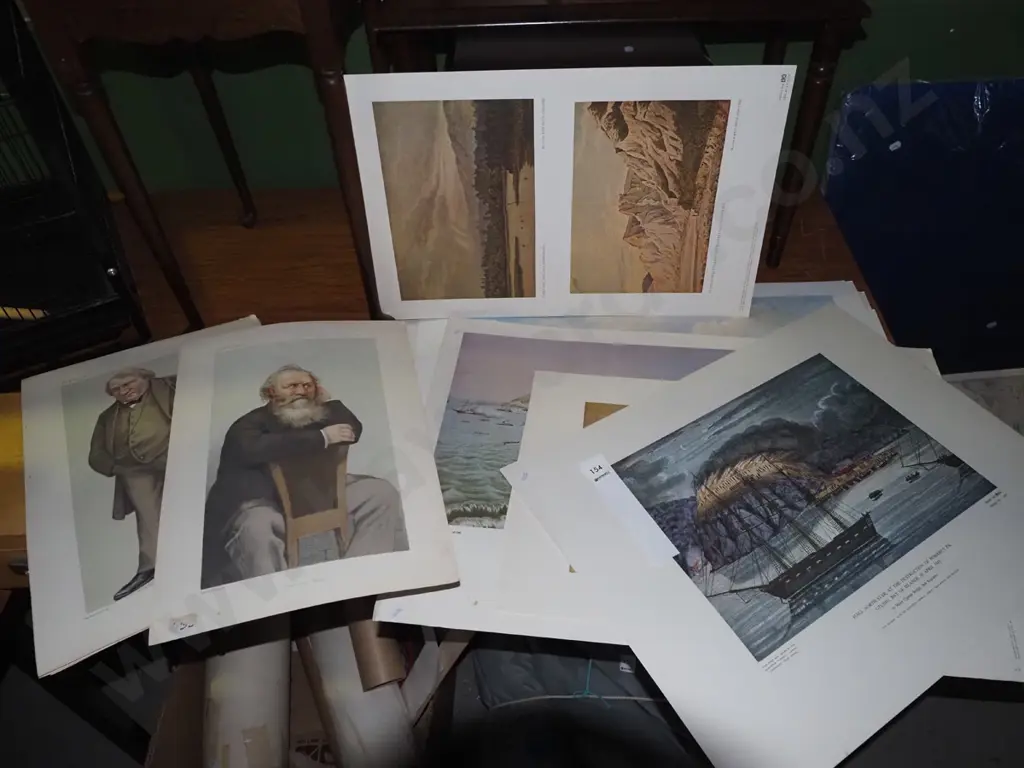 various unframed NZ historic and other prints - some foxing Image 1++