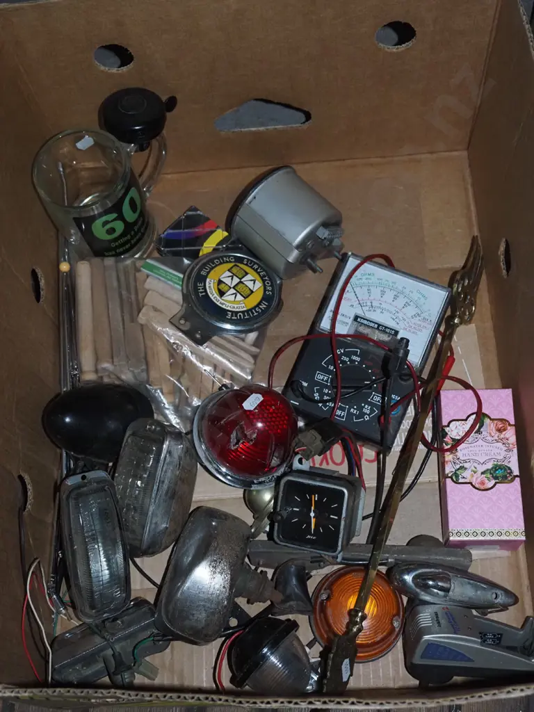 box; car lights, toasting fork, volt meter etc Image 1++