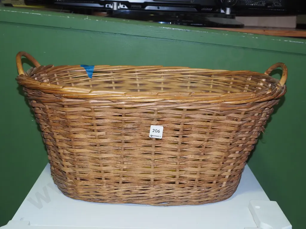 cane wood basket laundry hamper Image 1++