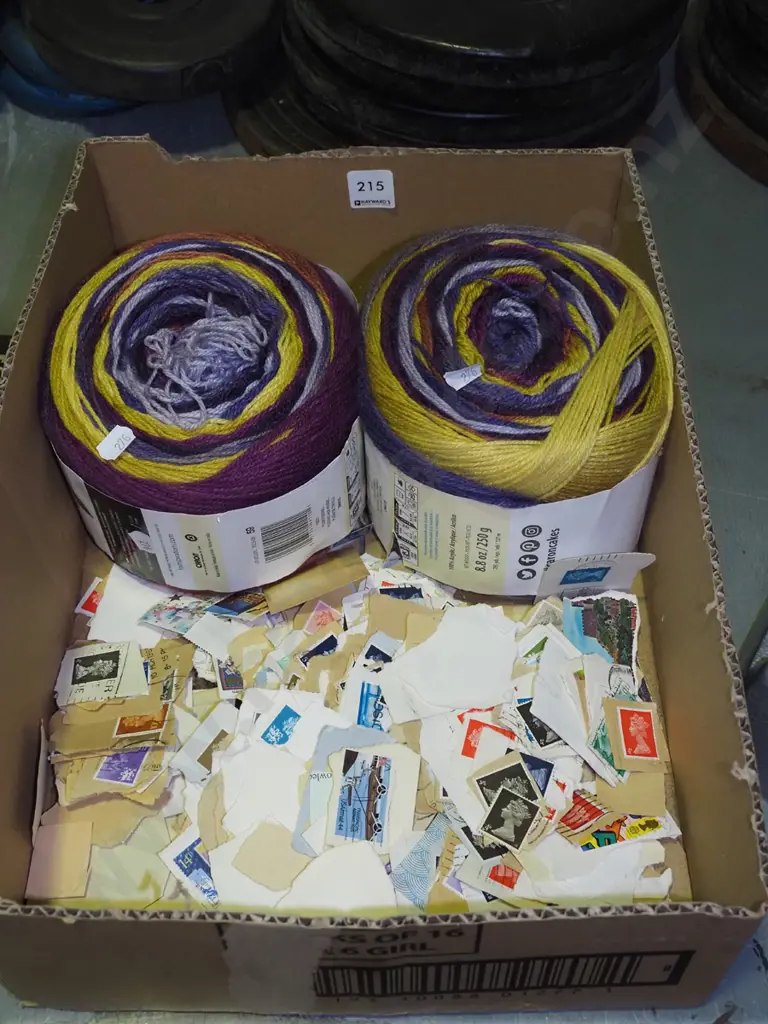 stamps, multi coloured knitting yarn Image 1++