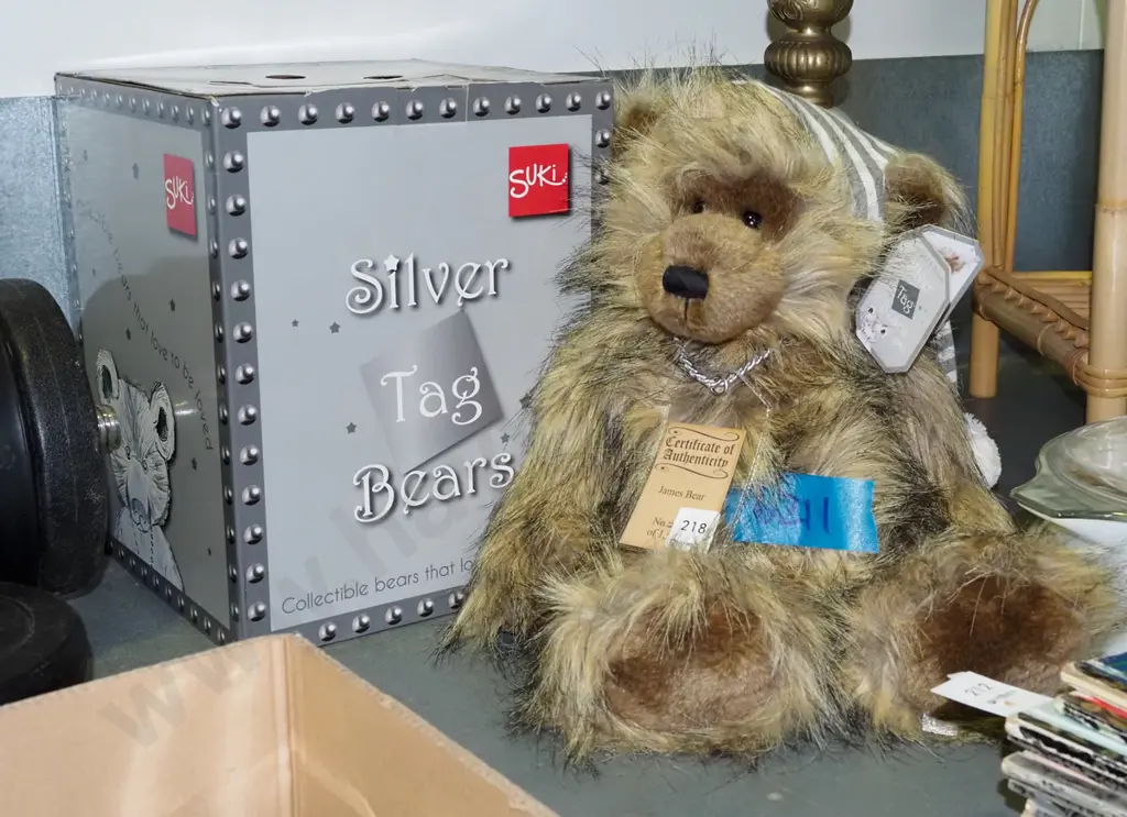Suki silver tag teddy bear with original box Image 1++