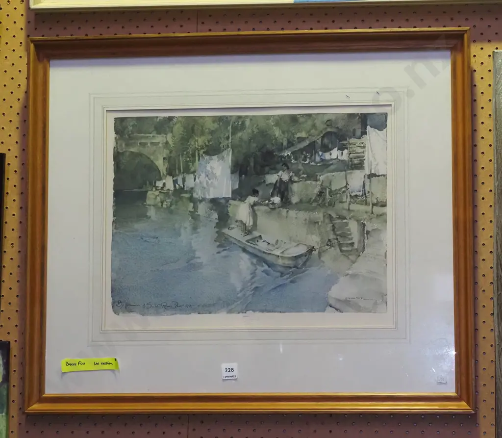 framed Russell Flint -  ltd edition print - woman by river H-340 W-450 Image 1++