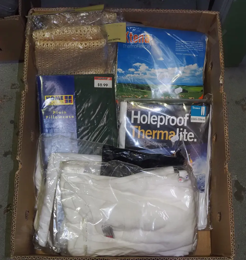 box; as new thermals, pillow cases etc Image 1++