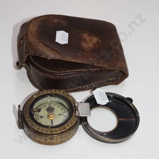 compass and leather case