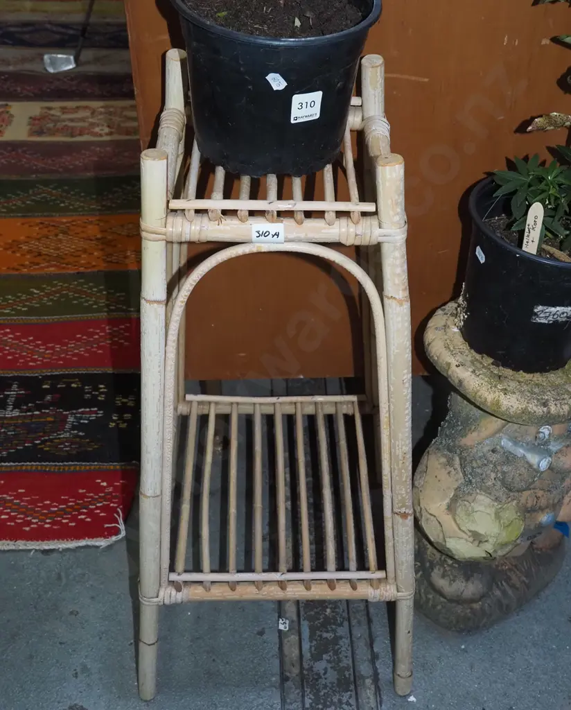bamboo 2 tier jardiniere stand Image 1++