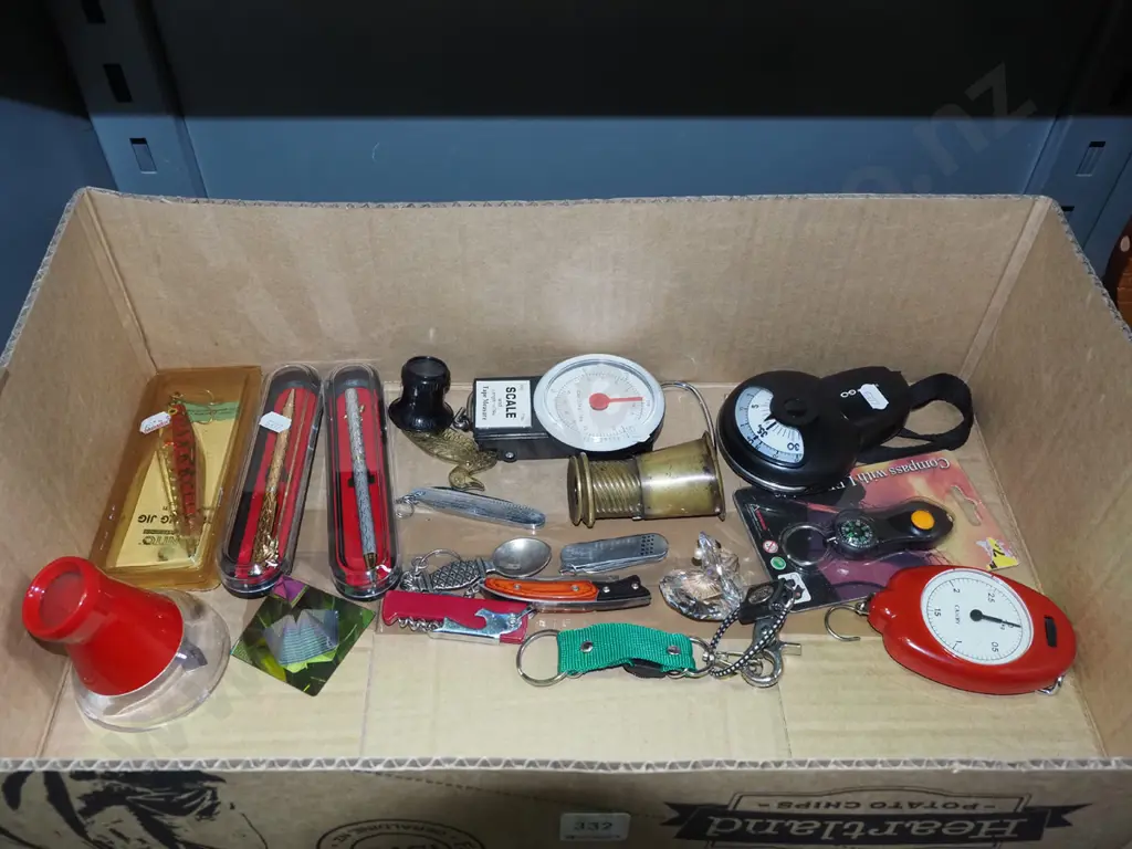 box; bottle openers, pocket knives, scales etc Image 1++
