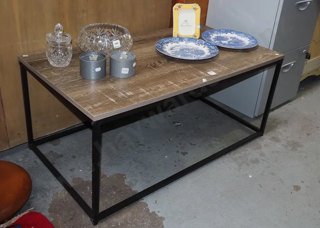 mdf faux wood metal based coffee table Image 1++