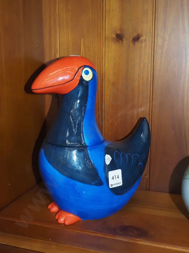 pukeko lidded canister H-260 Image 1++