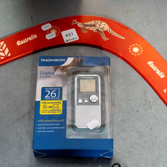 boomerang and a Thomson digital voice recorder