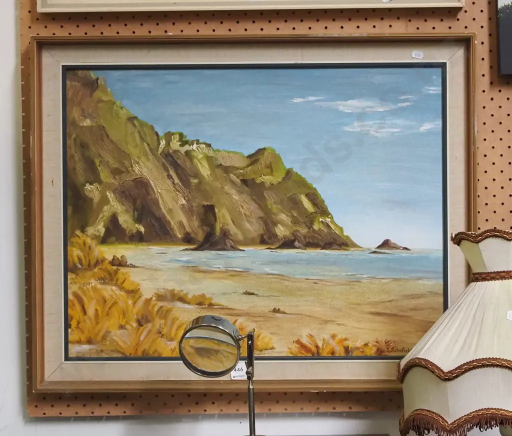 S Schofield '71 - framed oil - coastal scne Image 1++