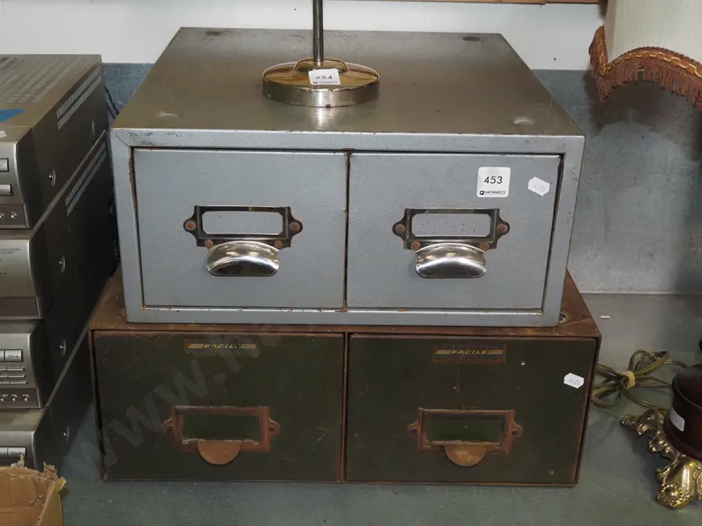 2x metal index card filing cabinets  Image 1++