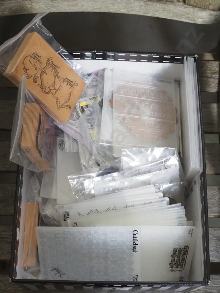 box; Cuttlebug crafter's dies, stamps etc Image 1++