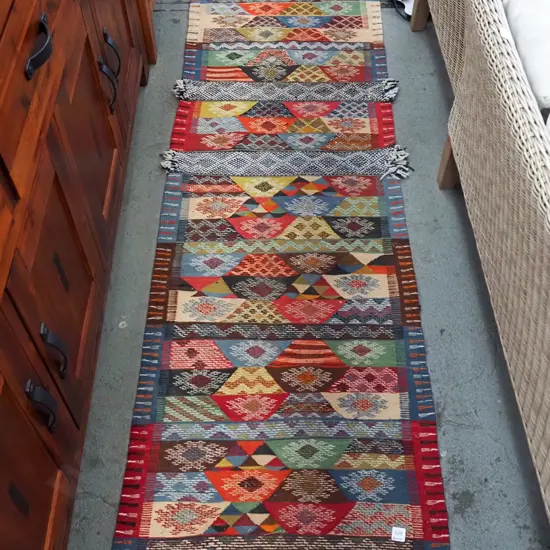 multi coloured woven floor runner L-2500 W-640