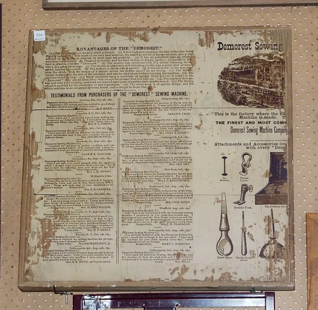 print on board - Demorest sewing machine Image 1++