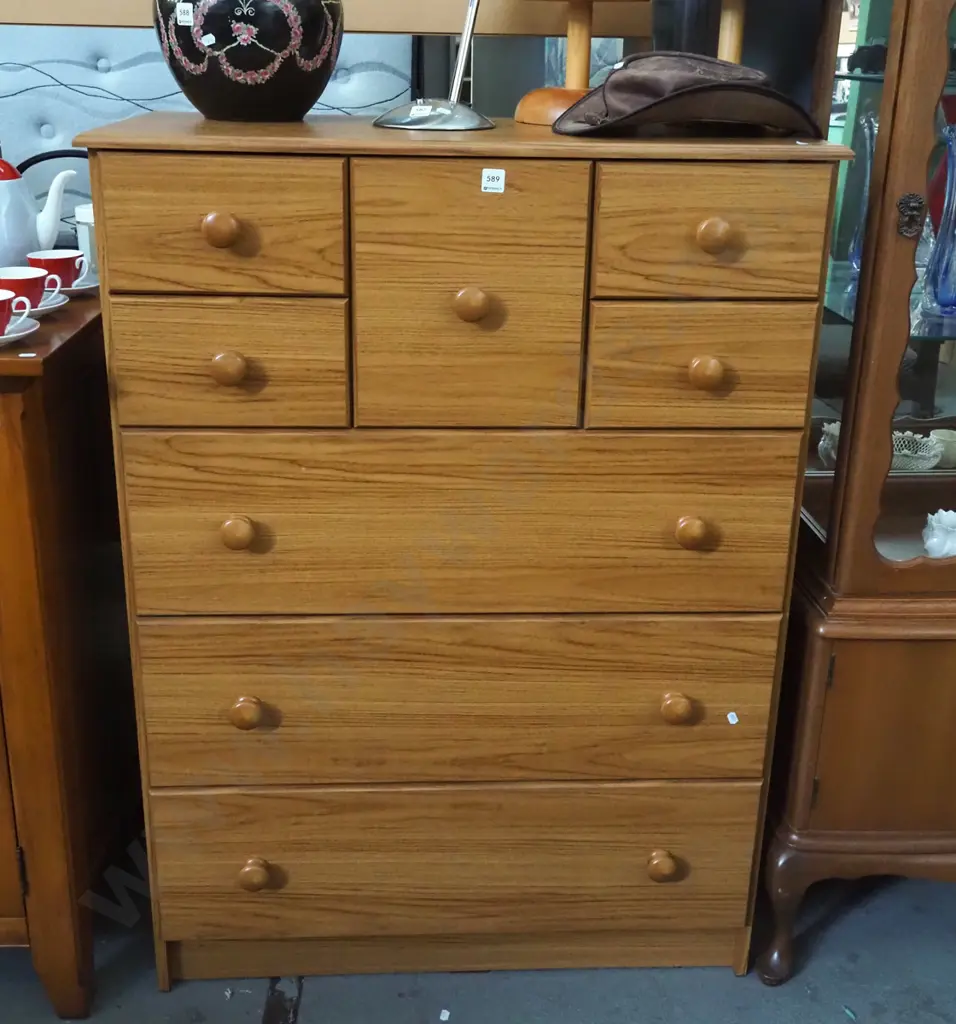 mdf faux wood veneer tallboy H-1220 W-870 D-410 Image 1++