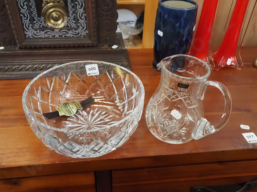 Webb Corbett crystal vase, cut crystal jug Image 1++