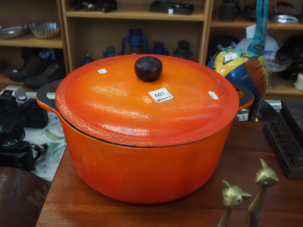 cast iron and enamel casserole - tidy condition Image 1++