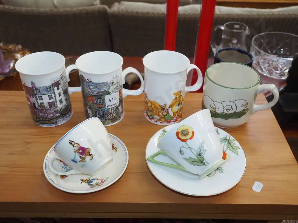 2x cups and saucers, 4x coffee cups Image 1++