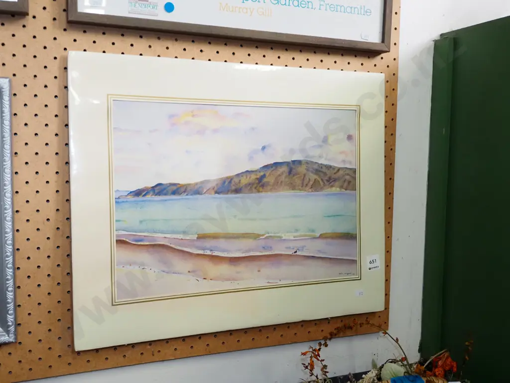 unframed Rita Angus print - coastal scene Image 1++